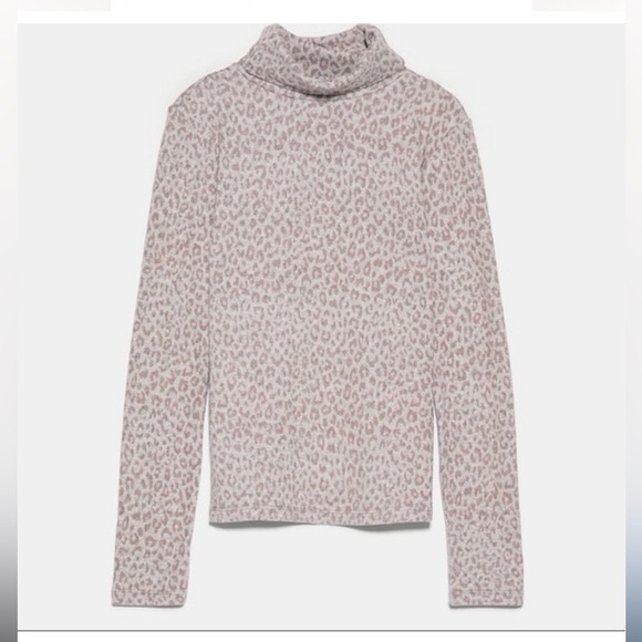 NWT Zara Leopard Print Soft Touch Turtleneck Sweater - Picture 4 of 11